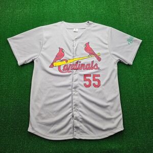 St Louis Cardinals Jersey Mens XL Gray Button Up #55 Piscotty MLB‎ Baseball SGA